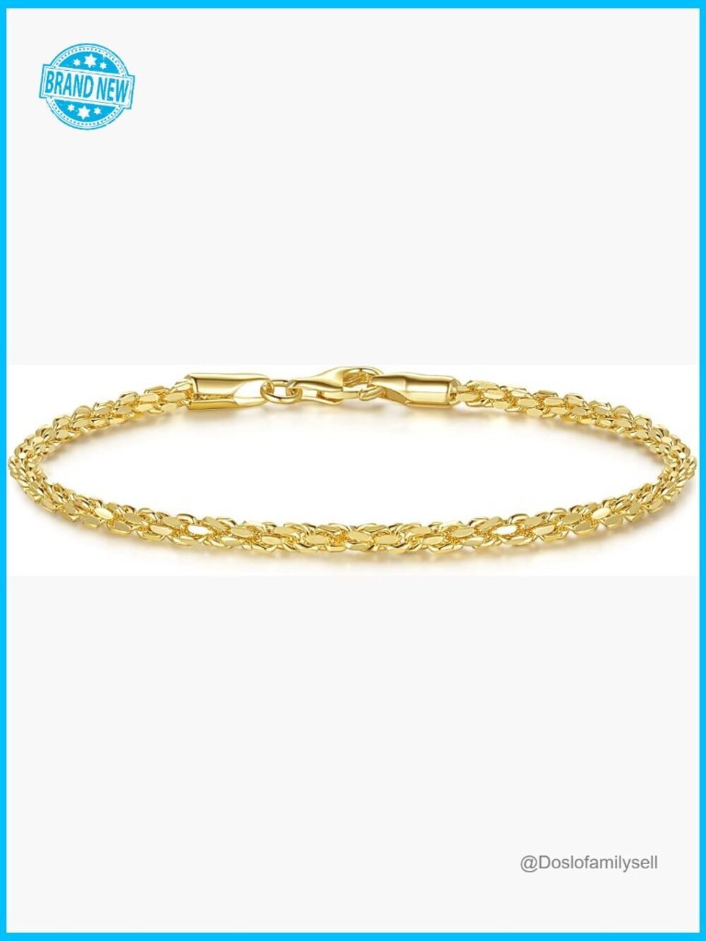 14K Gold Rope Chain Bracelet Dense Design Lobster Clasp Classic Elegant